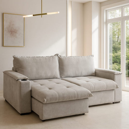 Sofá Cama Bouclé Pt Copos - EuroDesign Sofás